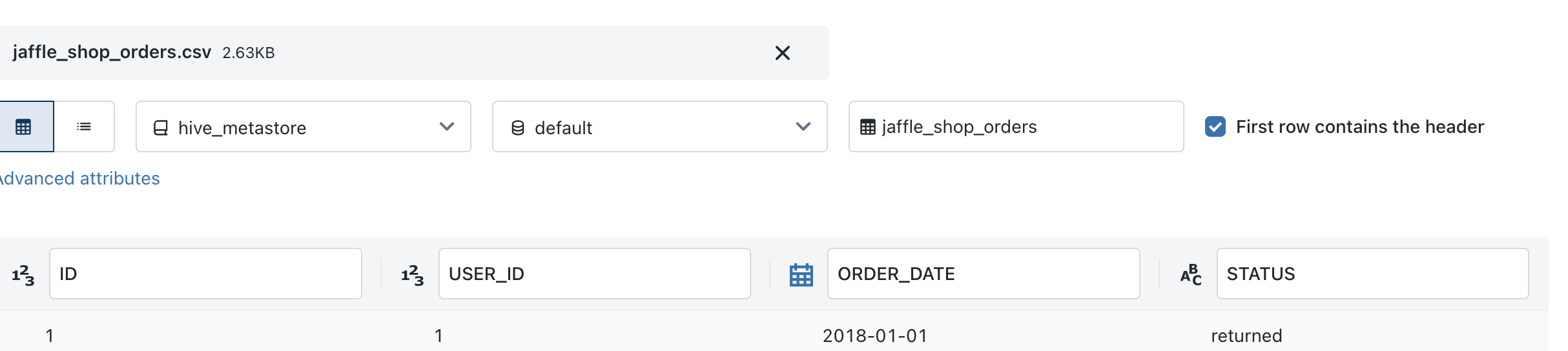 Load jaffle shop orders Load jaffle shop orders